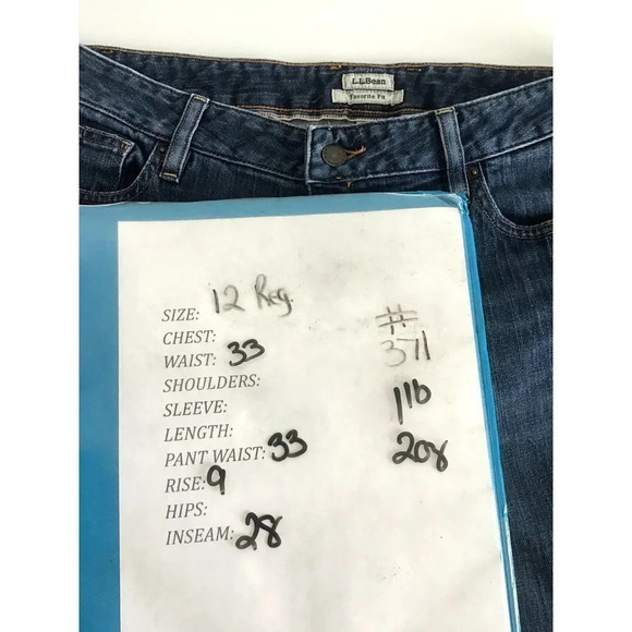 L.L.Bean Womens 12Reg Favorite Fit Denim Blue Jeans - Picture 10 of 10